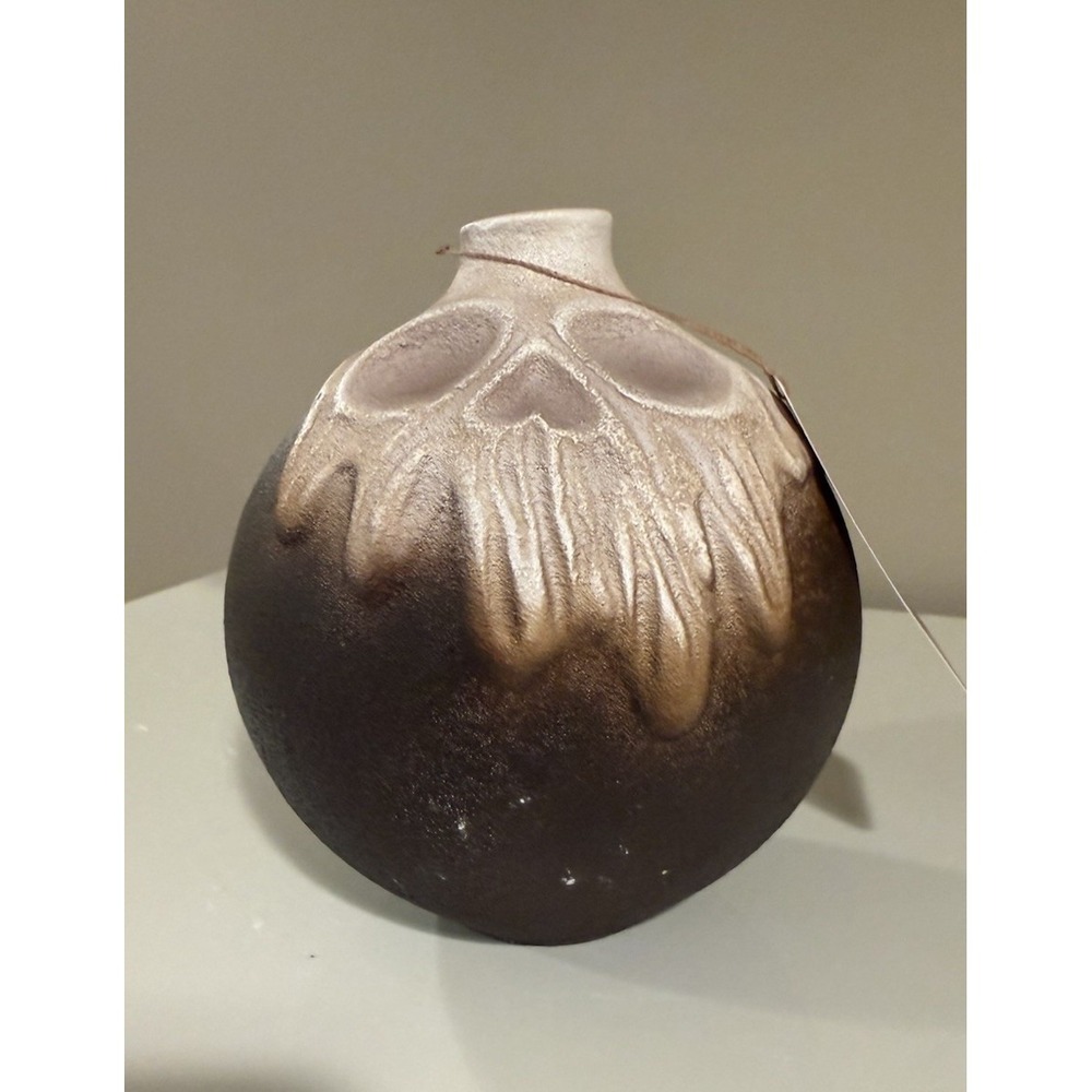 Marshalls Viral Halloween Skull Poison Bottle Handmade Ceramic Vase Small
